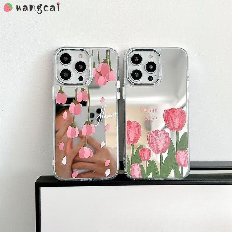 Realme Gt 6 - Tulips Plating Mirror Phone Case For