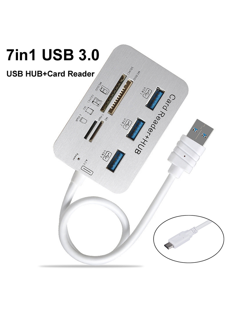 7in1 3 Ports USB TYPE C 3.0 HU - огляд і ціна Usb Hub Type C