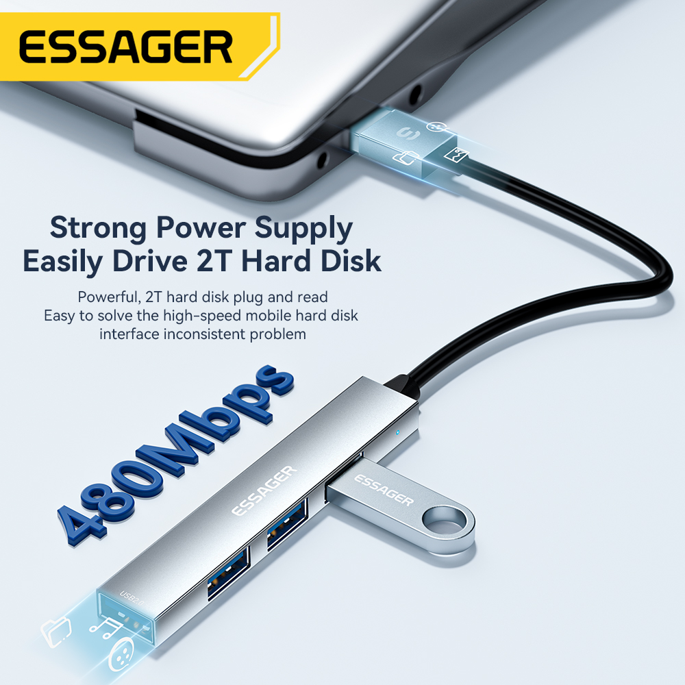 Essager 4 in 1 USB C Cable Hub - огляд і ціна Usb Hub Type C