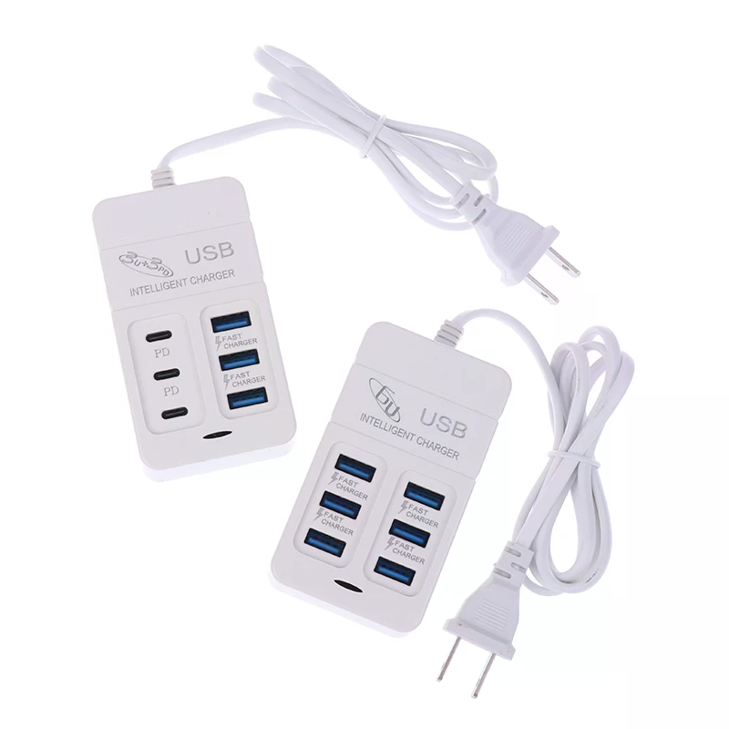 1PC US Plug 6Ports Multiport U - огляд і ціна Usb Hub Type C
