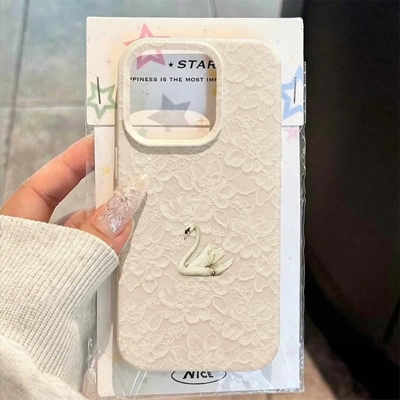 Lace Swan Pattern Lychee Textu - огляд і ціна Apple Iphone 15
