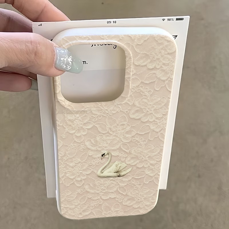 Lace Swan Pattern Lychee Textu - огляд і ціна Apple Iphone 15